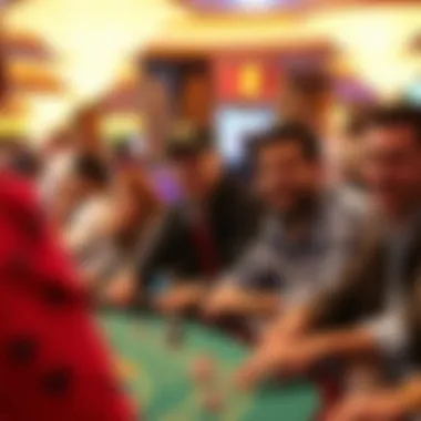 Group of enthusiastic players enjoying table games