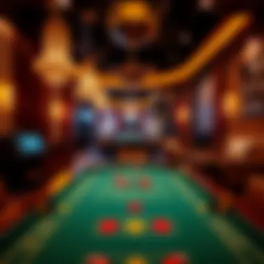 Themed Ambiance for a Memorable Casino Night Ambiance of a home casino with decorative lights and themed decor