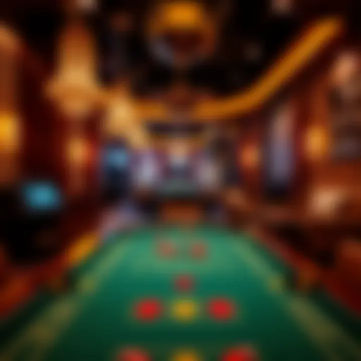 Themed Ambiance for a Memorable Casino Night Ambiance of a home casino with decorative lights and themed decor