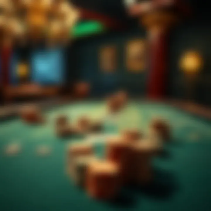 Casino Table Setup for an Authentic Experience Elegant casino table setup with chips and cards