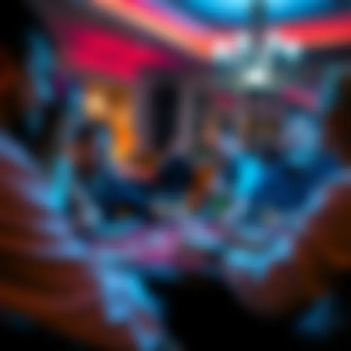 Enjoying Poker in a Home Casino Environment Guests enjoying a game of poker in a home setting