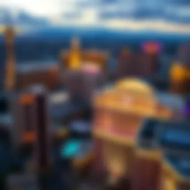 Strategic Positioning on the Las Vegas Strip Aerial view of Las Vegas Strip highlighting The Cosmopolitan's strategic location