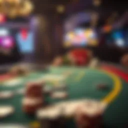 A classic Poker Full Tilt table with chips and cards