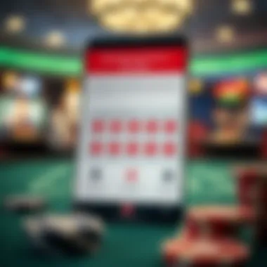 Graphical representation of gameplay mechanics in Poker Stars app