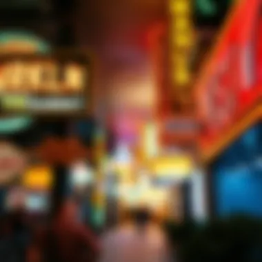 Historic Gambling Destination Historic gambling destination showcasing vintage signs and vibrant atmosphere