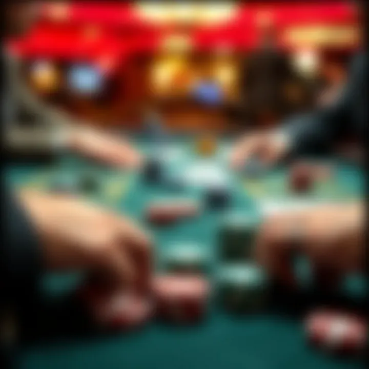 Strategic Poker Moves Strategic moves in poker with chips meticulously arranged on the table