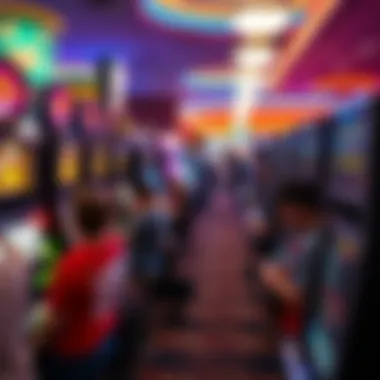 The Thrill of Gaming Culture A bustling gaming floor filled with enthusiastic players engaged with slot machines.