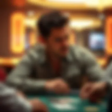 Strategic Player in Action A strategic player contemplating their next move in Super Times Poker