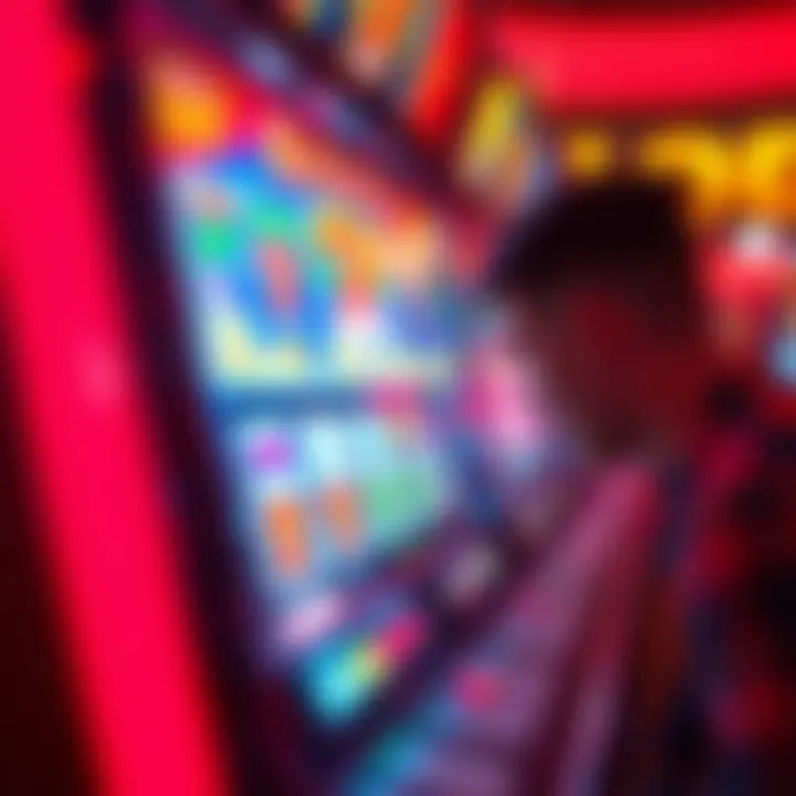 Vibrant Casino Slot Machine A vibrant casino slot machine with colorful symbols and lights