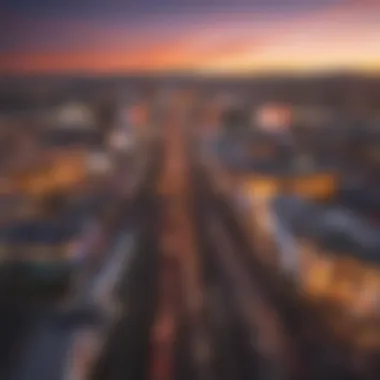 Panoramic view of the Las Vegas Strip at sunset