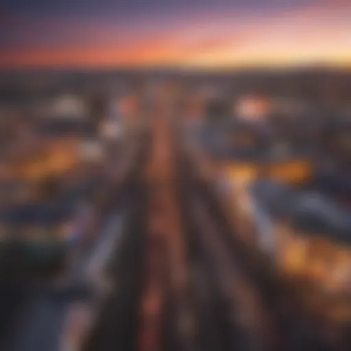 Panoramic view of the Las Vegas Strip at sunset