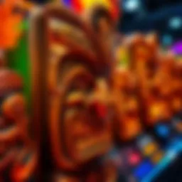 Intricate design elements of the Great Tiki Slot Machine