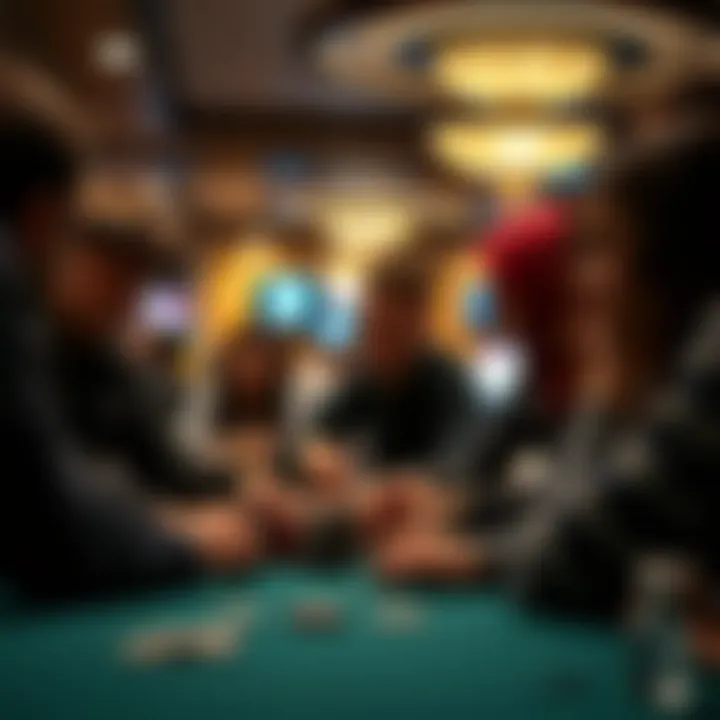 Engagement and Strategy in the World of Poker A group of players engaged in a lively poker game