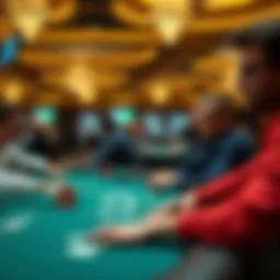 A panoramic view of a poker tournament setting in Canada