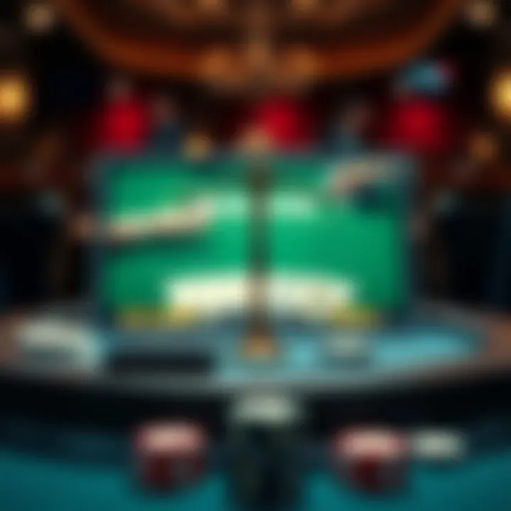 An illustration depicting the legal framework surrounding online blackjack