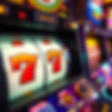 Close-up view of the Triple 7 slot machine interface