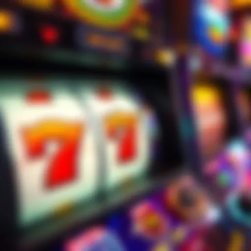 Close-up view of the Triple 7 slot machine interface