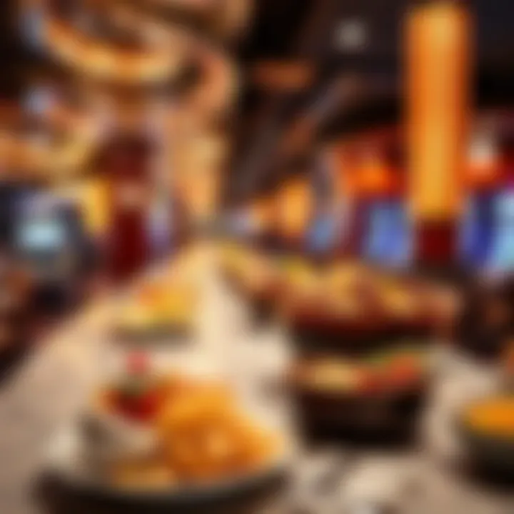 Display of culinary offerings at a casino restaurant