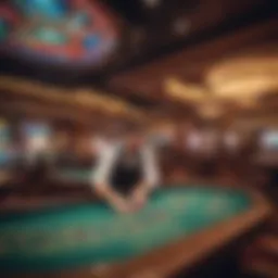 A vibrant nomad casino environment showcasing gaming tables and technology