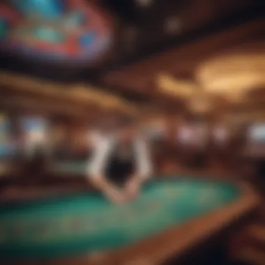 A vibrant nomad casino environment showcasing gaming tables and technology