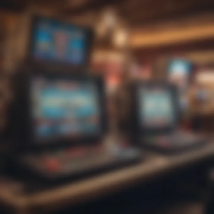 A close-up of modern gaming devices used in nomad casinos